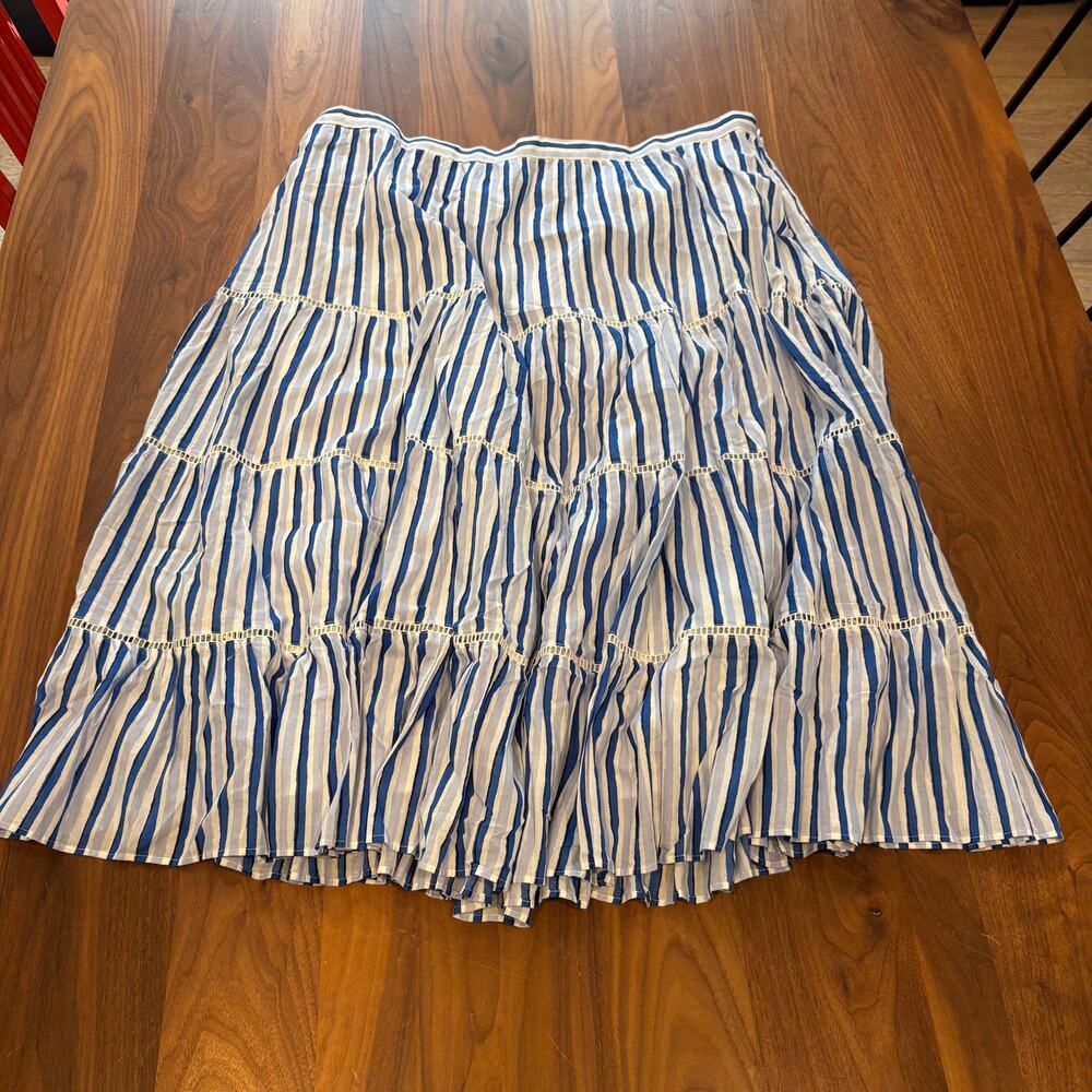 Adult Size XXL Skirt J Crew Tiered Midi Skirt in Stripe